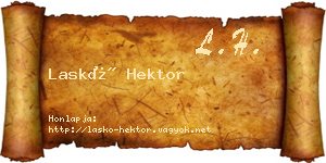 Laskó Hektor névjegykártya